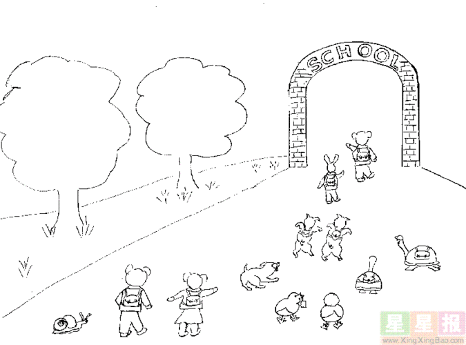 学校大门简笔画怎么画一个简单的学校简笔画新学期新气象手把手教你