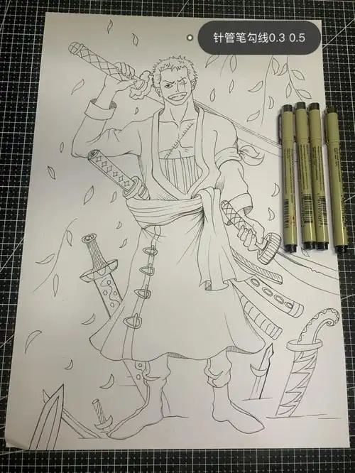 海贼王索隆77绘画步骤