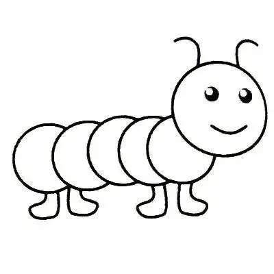 幼儿毛毛虫简笔画的画法步骤教学