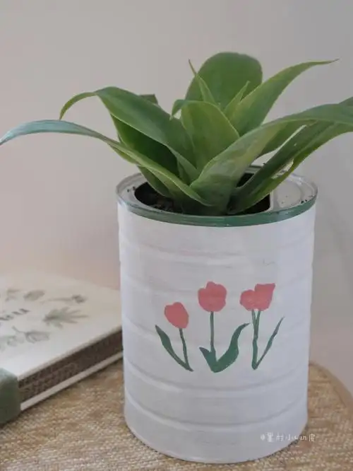 奶粉罐改造治愈小清新花盆园艺早教