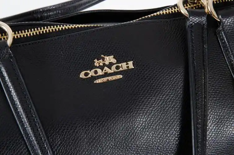 coach new york black crossgrain leather ava tote