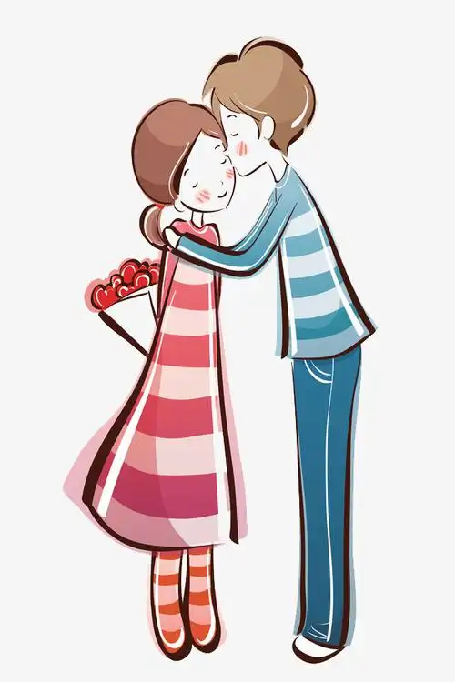 小清新拥抱的情侣免抠图免抠素材免费下载_觅元素51yuansu.com