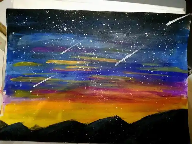 星空,色彩,黑板报