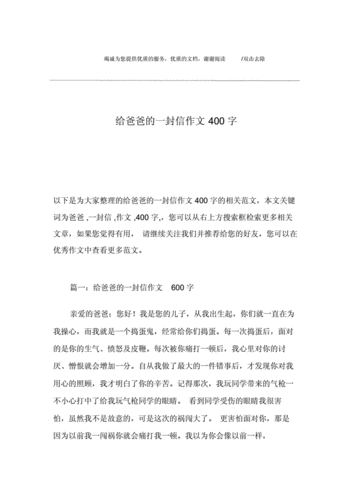 给爸爸的一封信的作文400字数docx9页