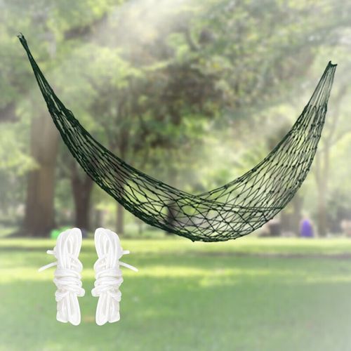 创京懿选吊床户外 网状吊床 渔网式尼龙吊床 野营秋千绿色休闲睡 网状