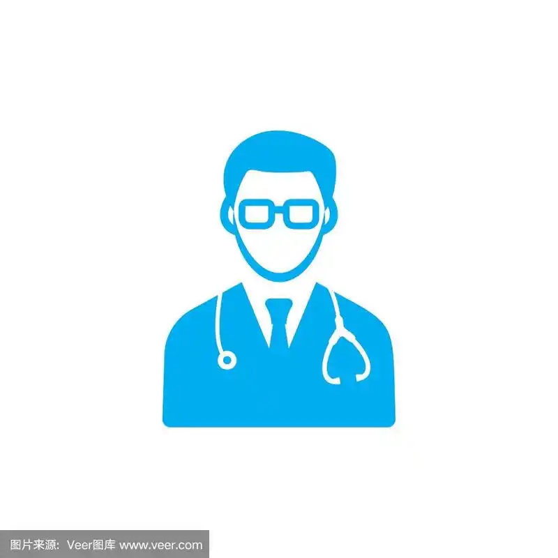 医生图标矢量蓝色
