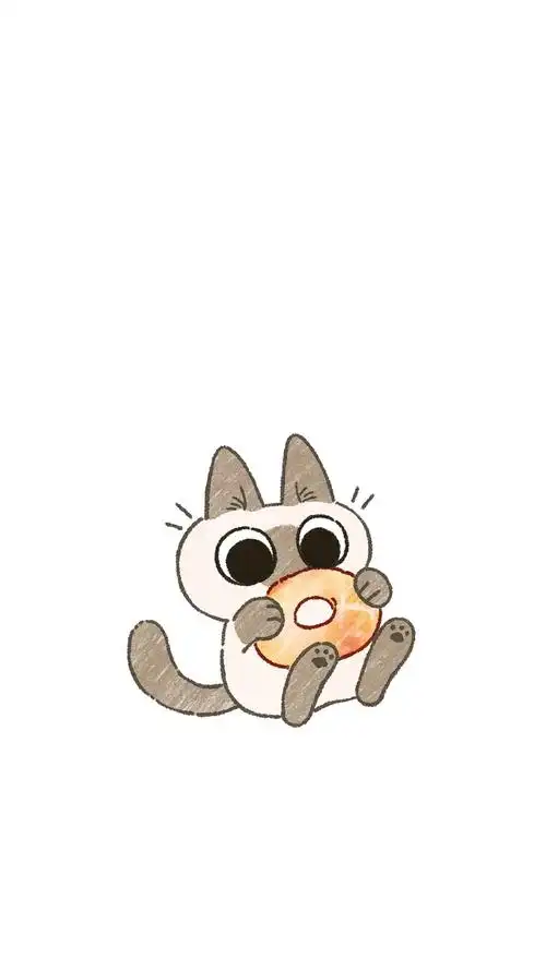 小猫咪卡通手绘手机壁纸图片