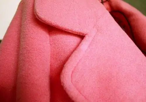 全新原单prada新款a型桃粉色羊毛呢夹棉大衣外套