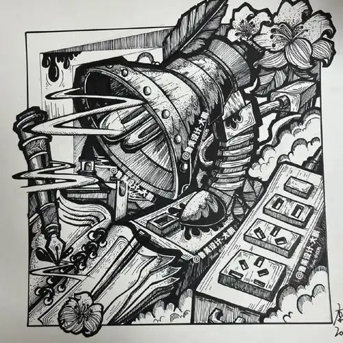 鲁美设计黑白装饰画台灯考题分享