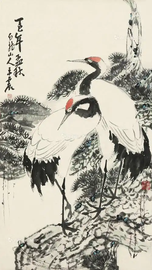 0304 松鹤图 立轴 纸本