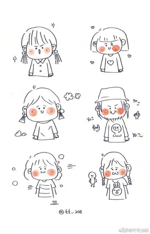 人物手帐简笔画素材,太太太可爱了吧 cr:七七_zoe_高清图集_新浪网