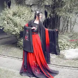 风雅司制原创现货千年祈红黑曼珠沙华彼岸花齐胸襦裙腰情侣男汉服