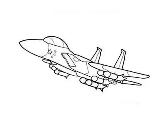 战斗机简笔画 - 简单简笔画