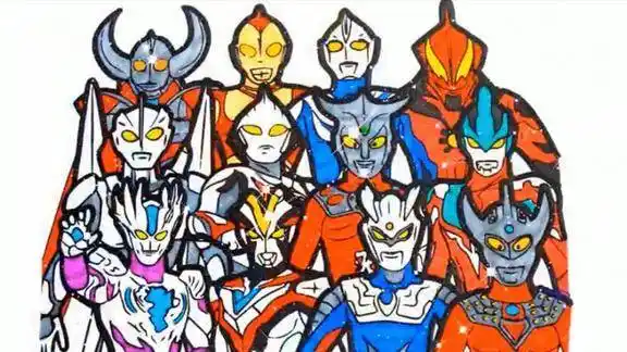 奥特曼手工秀漫画师用彩笔画了十二位奥特曼赛迦最帅气