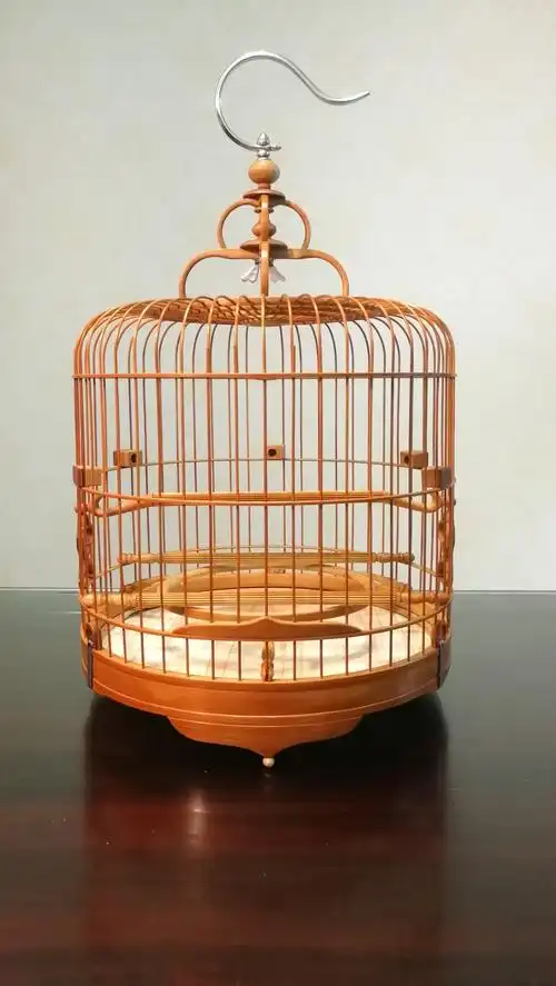 绣眼虾笼鸟笼48支52支广式10年竹料带青制作笼子