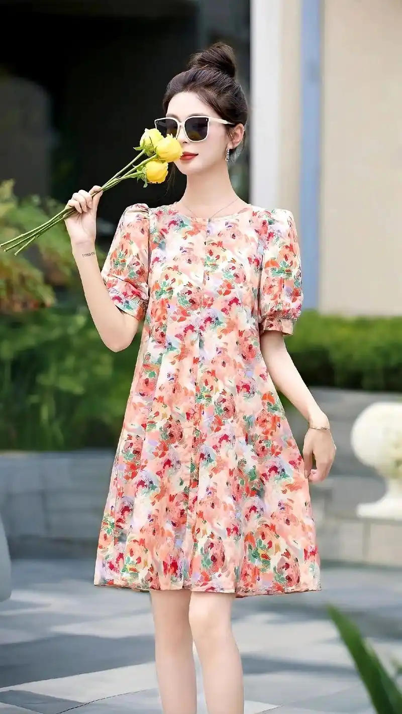 法式碎花连衣裙女夏季新款