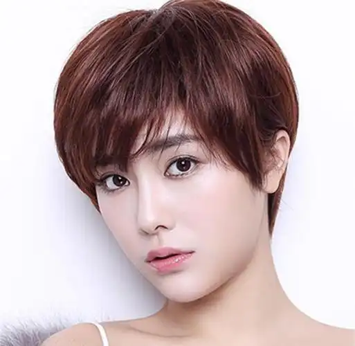 真发假发女短发韩版女士全头逼真蓬松女生大圆脸中年轻妈妈短直