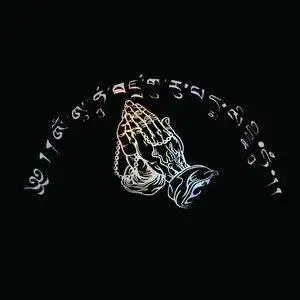 佛系大明咒藏文贴纸南无阿弥陀佛六字真言莲花汽车车身后窗反光贴