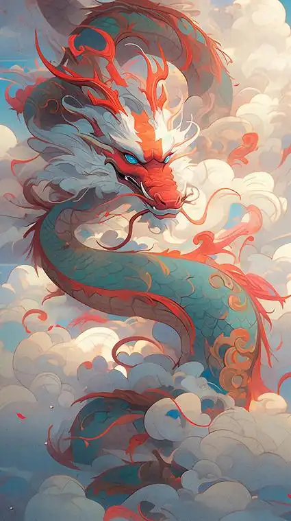 【ai数字艺术】腾云驾雾的中国龙1图片下载