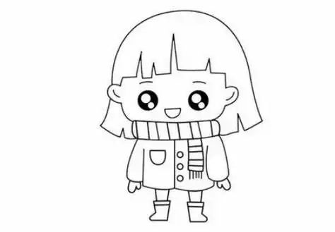 q萌女孩简笔画有颜色