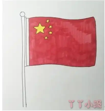 红旗简笔画中国联合国国旗简笔画国旗简笔画怎么画国旗简笔画步骤教程
