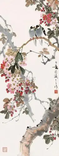 名家花鸟画《双栖图》欣赏