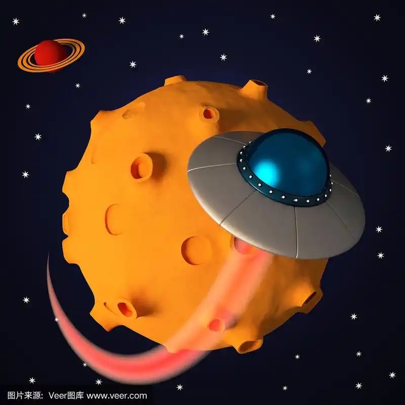 太空中的ufo卡通风格