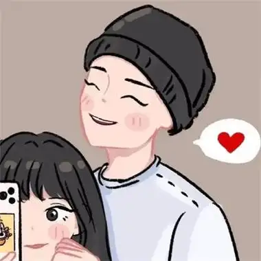 手绘很高级的一男一女情侣头像图片