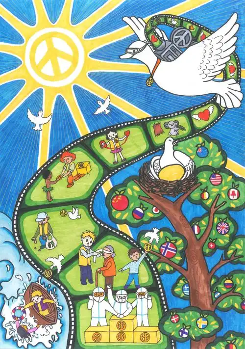 江西省第六届残疾少儿和平海报获奖作品