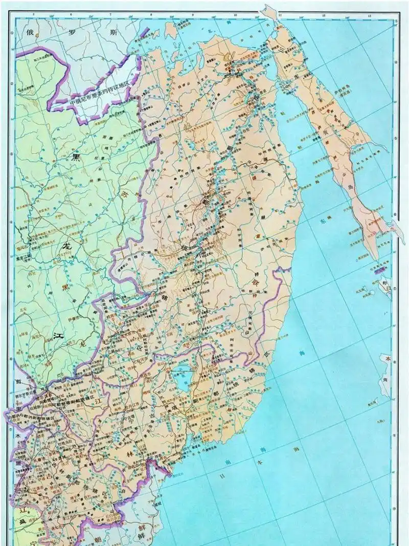 清初的吉林地图 清朝前期的吉林面积为70万平方公里,海岸线长达6000