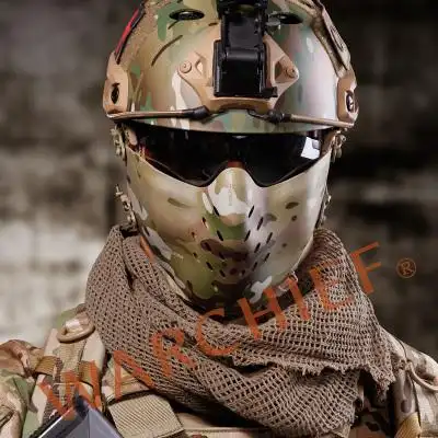 酋长迷彩骷髅面具 特种兵半脸战术面罩 男女真人cs万圣节化装舞会