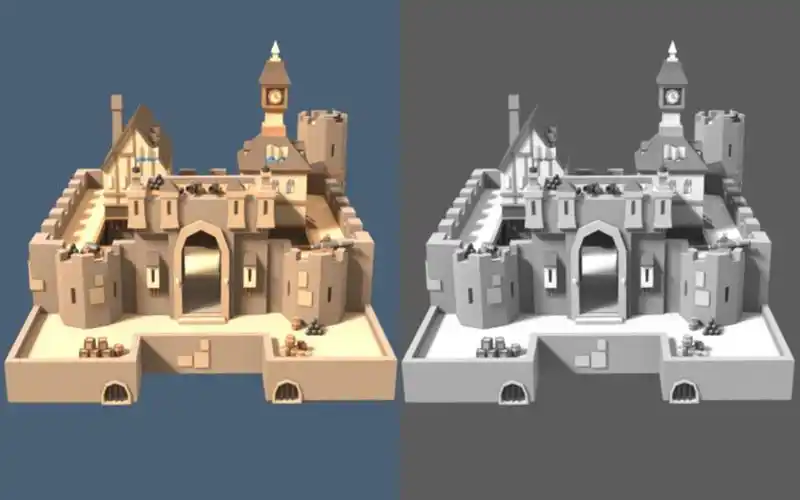 【3dmax建模】古城堡场景模型搭建,3dmax场景建模基础案例讲解_哔哩