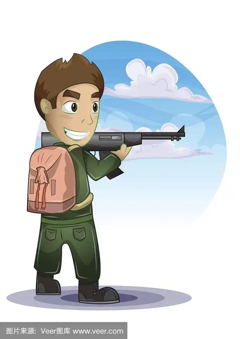 士兵卡通与分离层