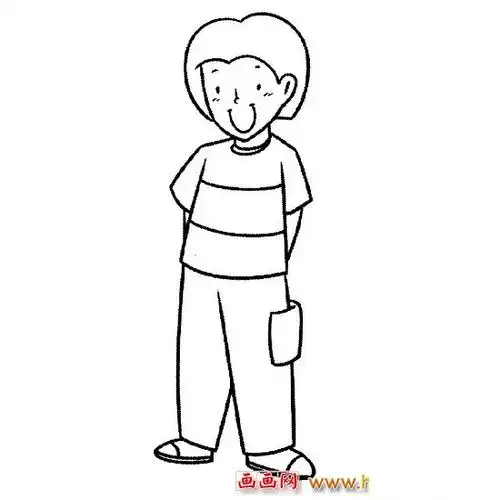 人物简笔画站立的小男孩