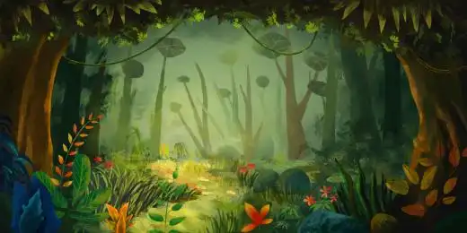 森林舞台背景 绿色