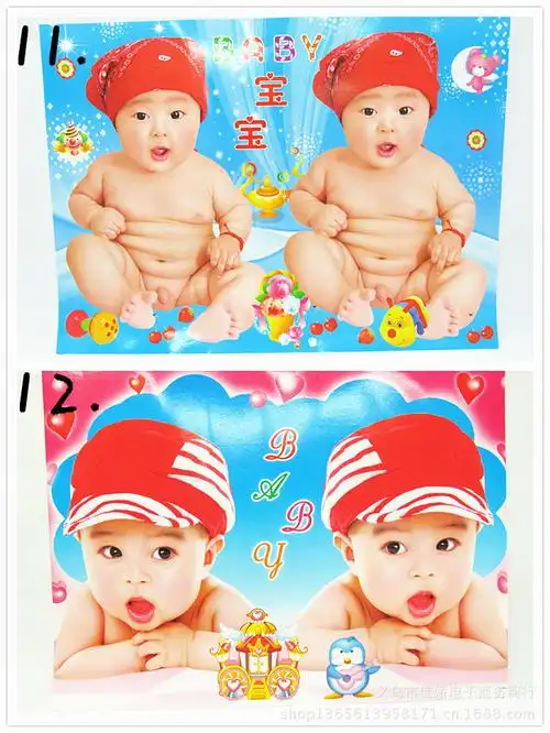 双胞胎宝宝海报42*57cm孕妇必备婴儿