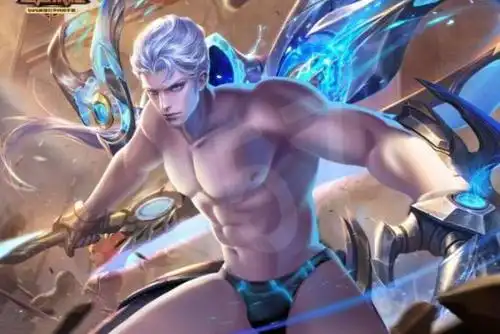 的写真同样帅气,白色头发,坚毅的眼神,帅气的脸庞,加上腹部的6块腹肌