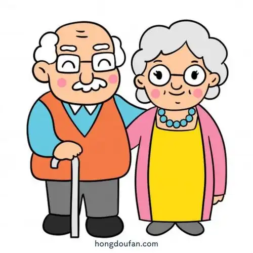 爷爷奶奶送我去学校爷爷奶奶简笔画大全