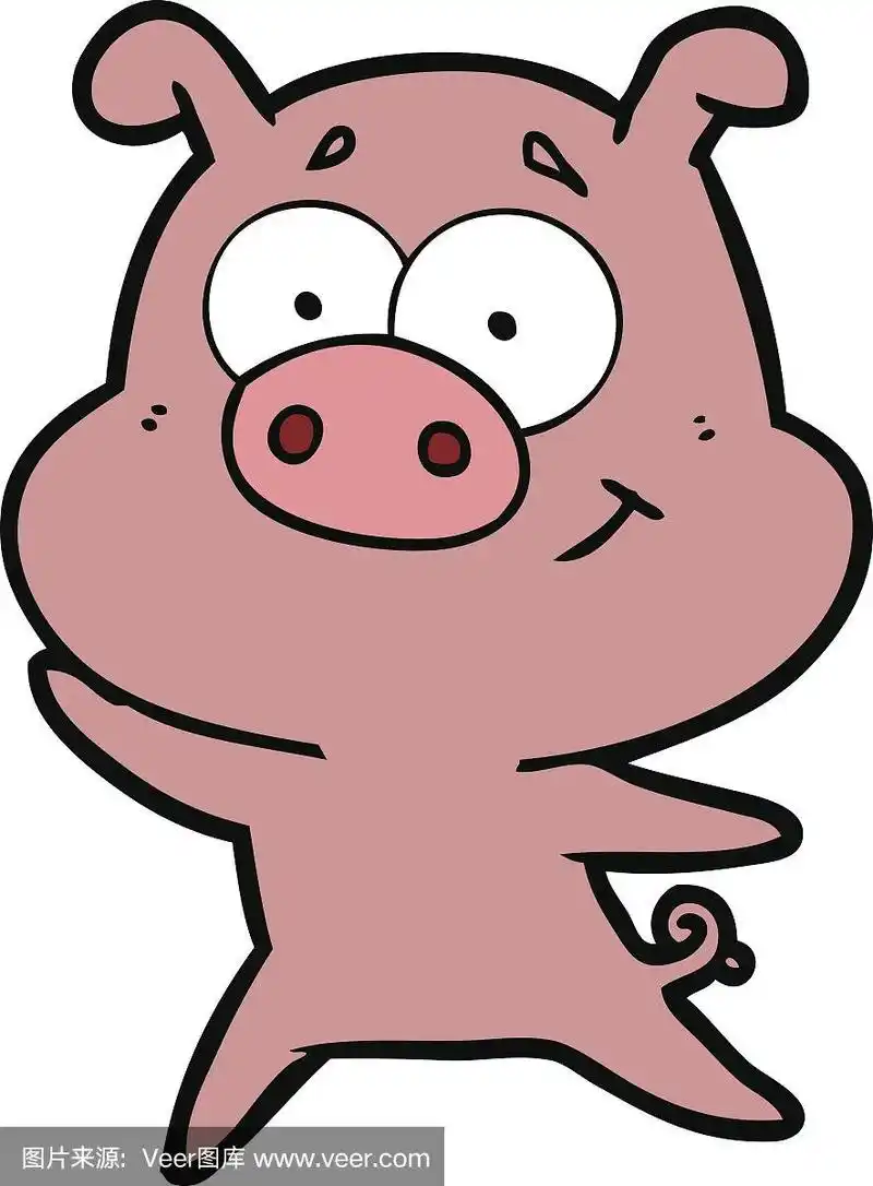 快乐的卡通猪