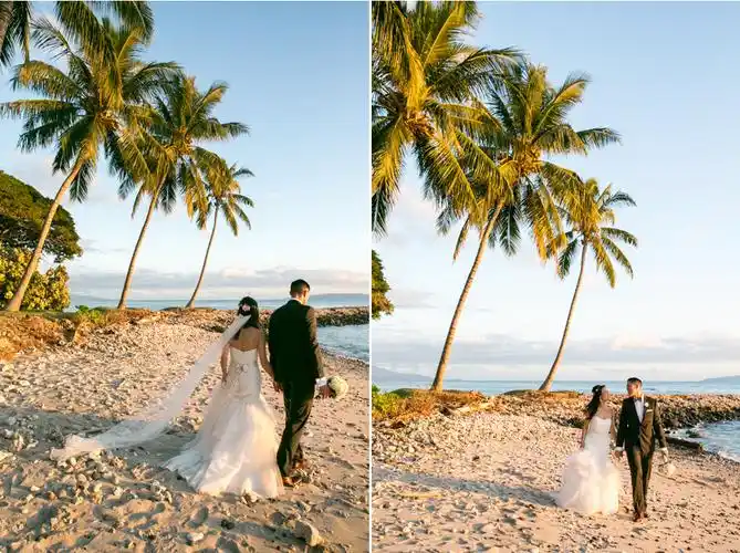 海边适合拍什么风格婚纱照6组海边礁石沙滩婚纱照图片