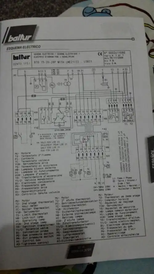 这种百得燃烧器应该怎么接线?