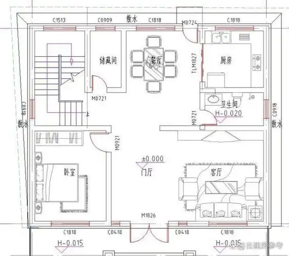 自建农村二层平屋顶房屋设计:11米开间,9米进深,两款方案推荐