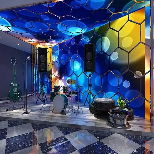 背景布星空舞台炫酷打碟快手3立体唱歌间背景墙直播大气12米宽15高