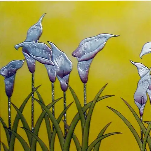 手绘水彩墨百合装饰画