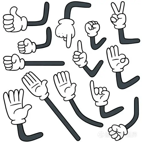 向量集的卡通手臂