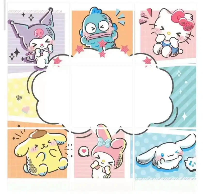 三丽鸥九宫格!中间放上自己的图片7893##三丽鸥 #库洛米  - 抖音