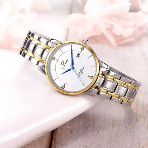 天王表专柜同款 雅仕系列女士手表 时尚潮流石英表蝴蝶扣钢带女表ls3