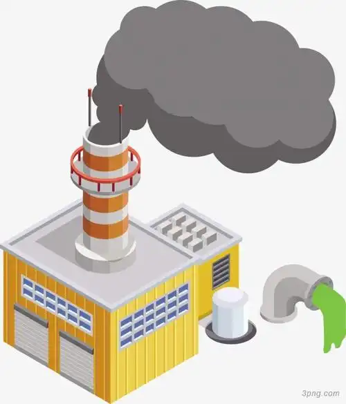卡通污水治理厂png素材透明免抠图片-其他元素