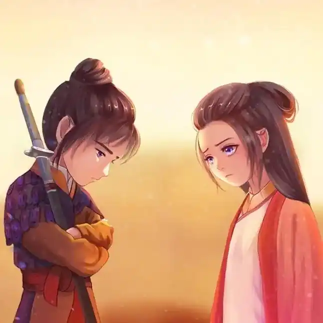 至尊宝与紫霞仙子 #古风人物绘画 #大话西游之爱你一万年  - 抖音