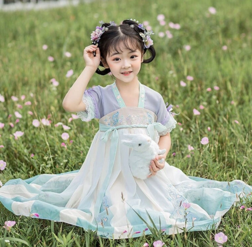 女童汉服襦裙中国国风春秋小女孩超仙古风连衣裙冲锋衣